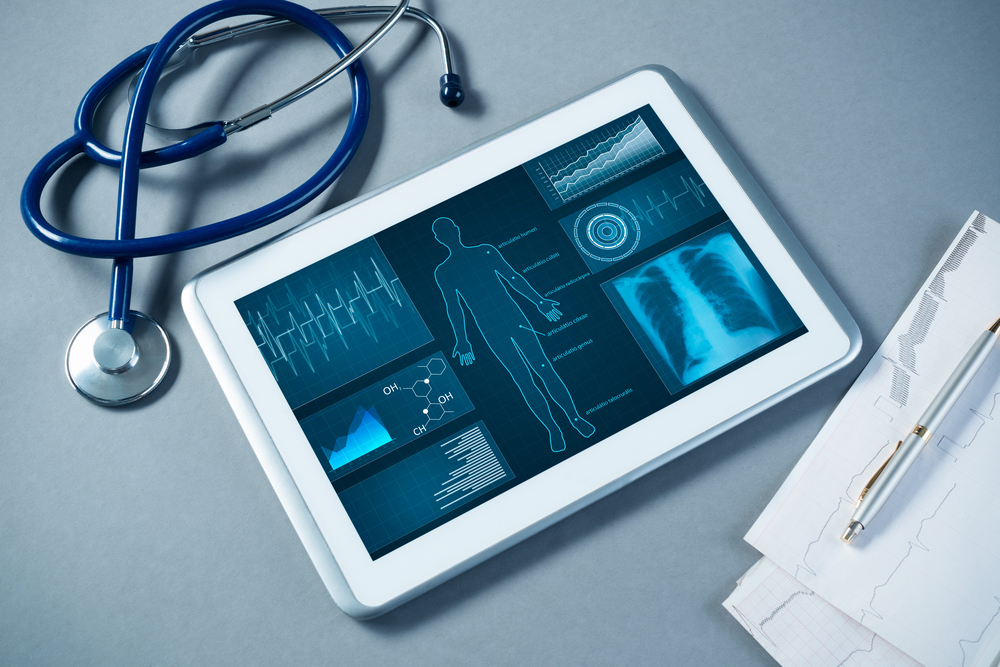 Medical screenings results on a tablet